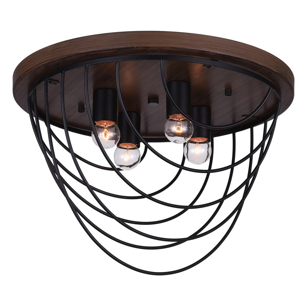 Gala 4 Light Flush Mount With Black Finish. Picture 1