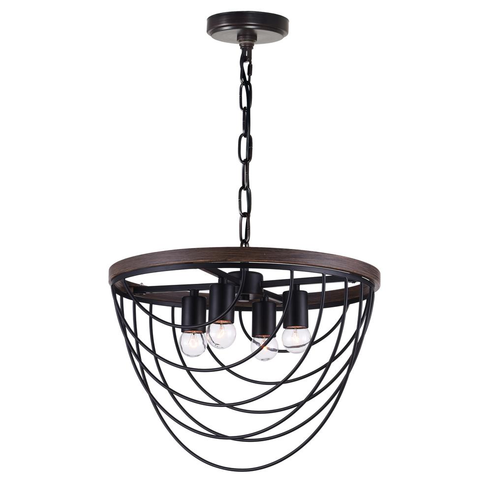 Gala 4 Light Chandelier With Black Finish. Picture 1