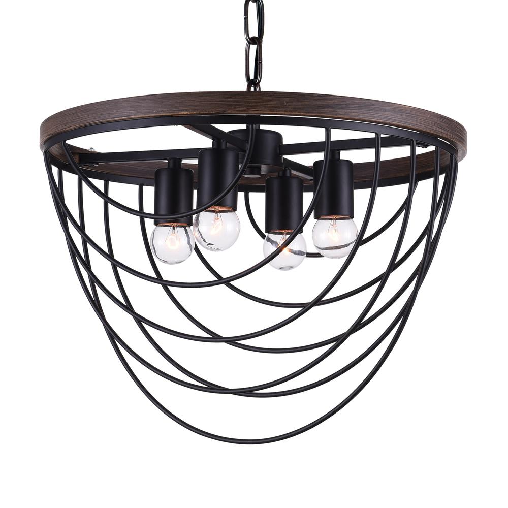 Gala 4 Light Chandelier With Black Finish. Picture 2