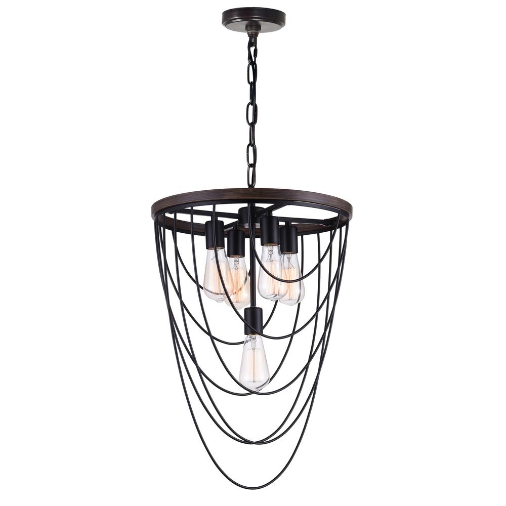 Gala 5 Light Chandelier With Black Finish. Picture 1