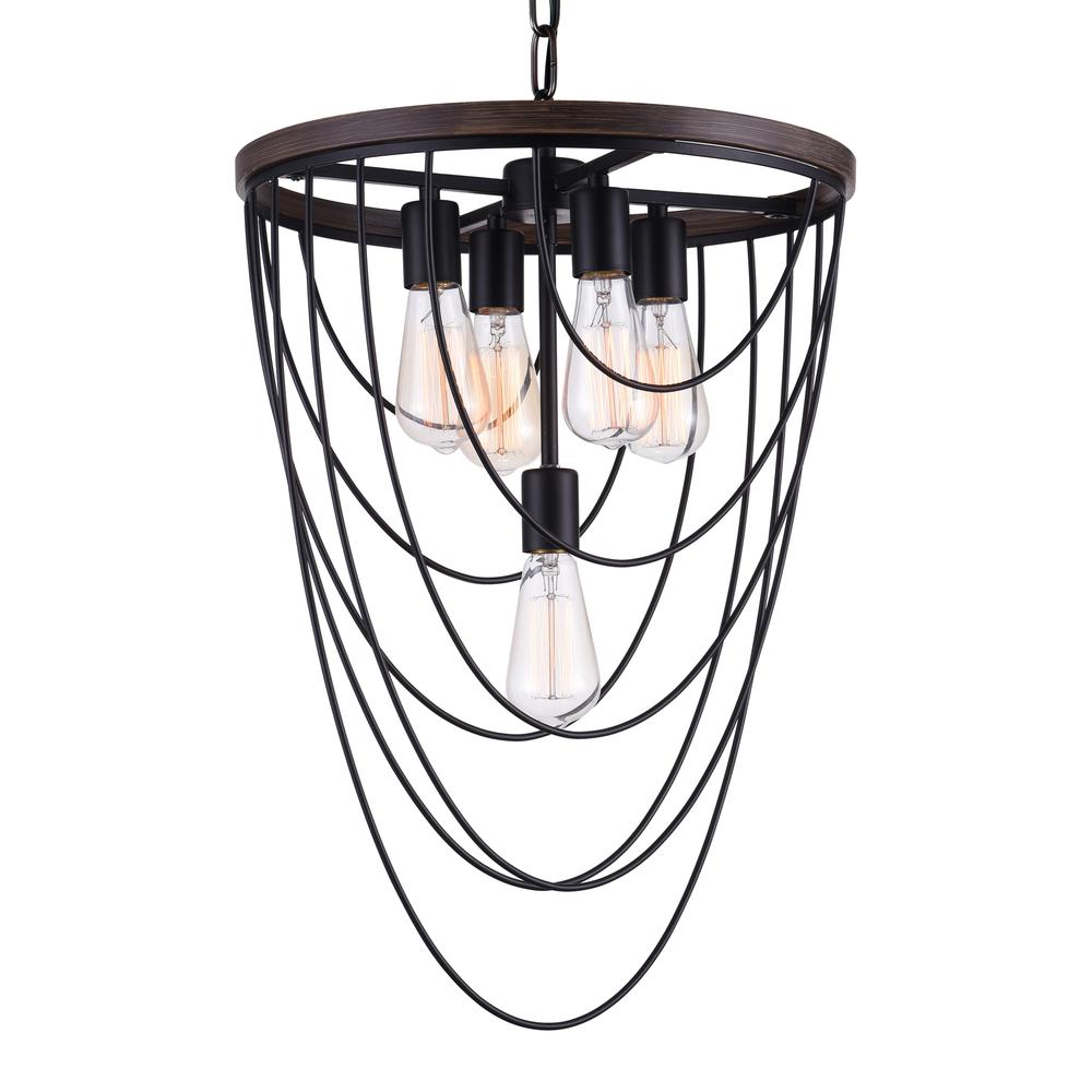 Gala 5 Light Chandelier With Black Finish. Picture 2