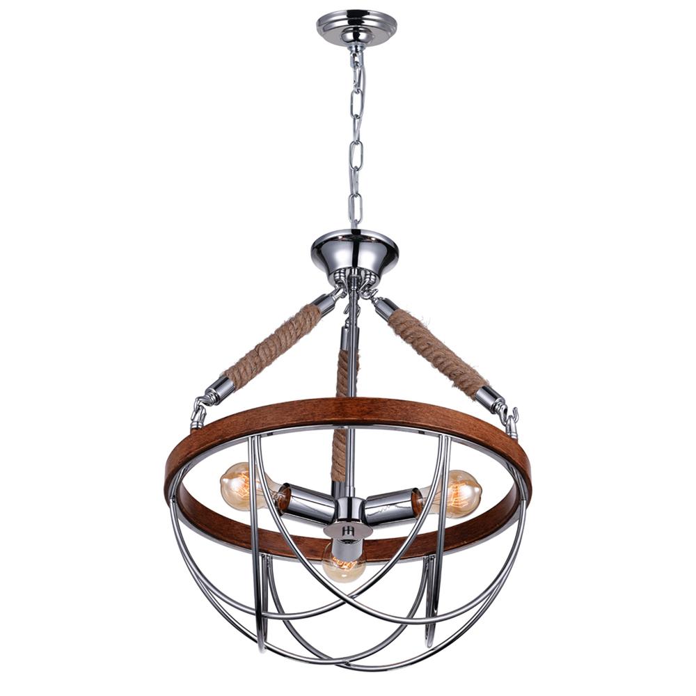 Parana 3 Light Down Chandelier With Chrome Finish. Picture 1