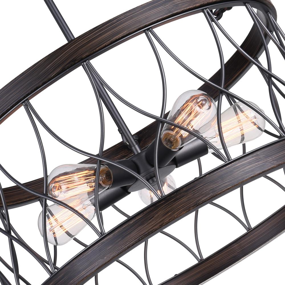 Amazon 5 Light Drum Shade Chandelier With Gun Metal Finish. Picture 5