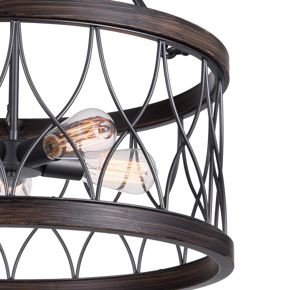 Amazon 5 Light Drum Shade Chandelier With Gun Metal Finish. Picture 6
