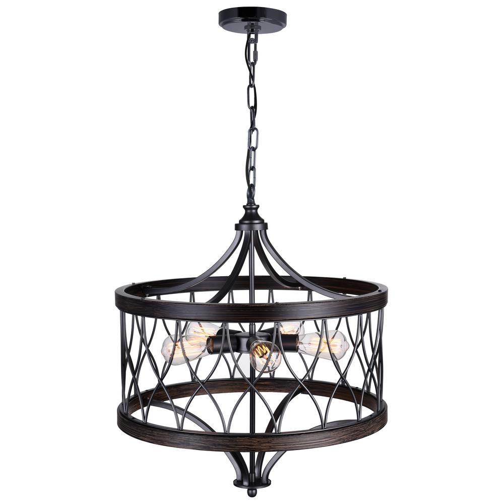 Amazon 5 Light Drum Shade Chandelier With Gun Metal Finish. Picture 3