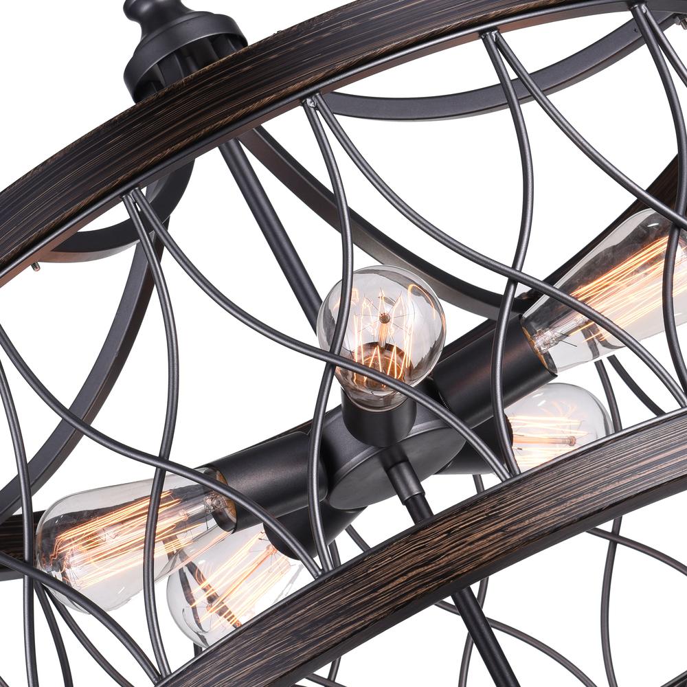 Amazon 5 Light Drum Shade Chandelier With Gun Metal Finish. Picture 4