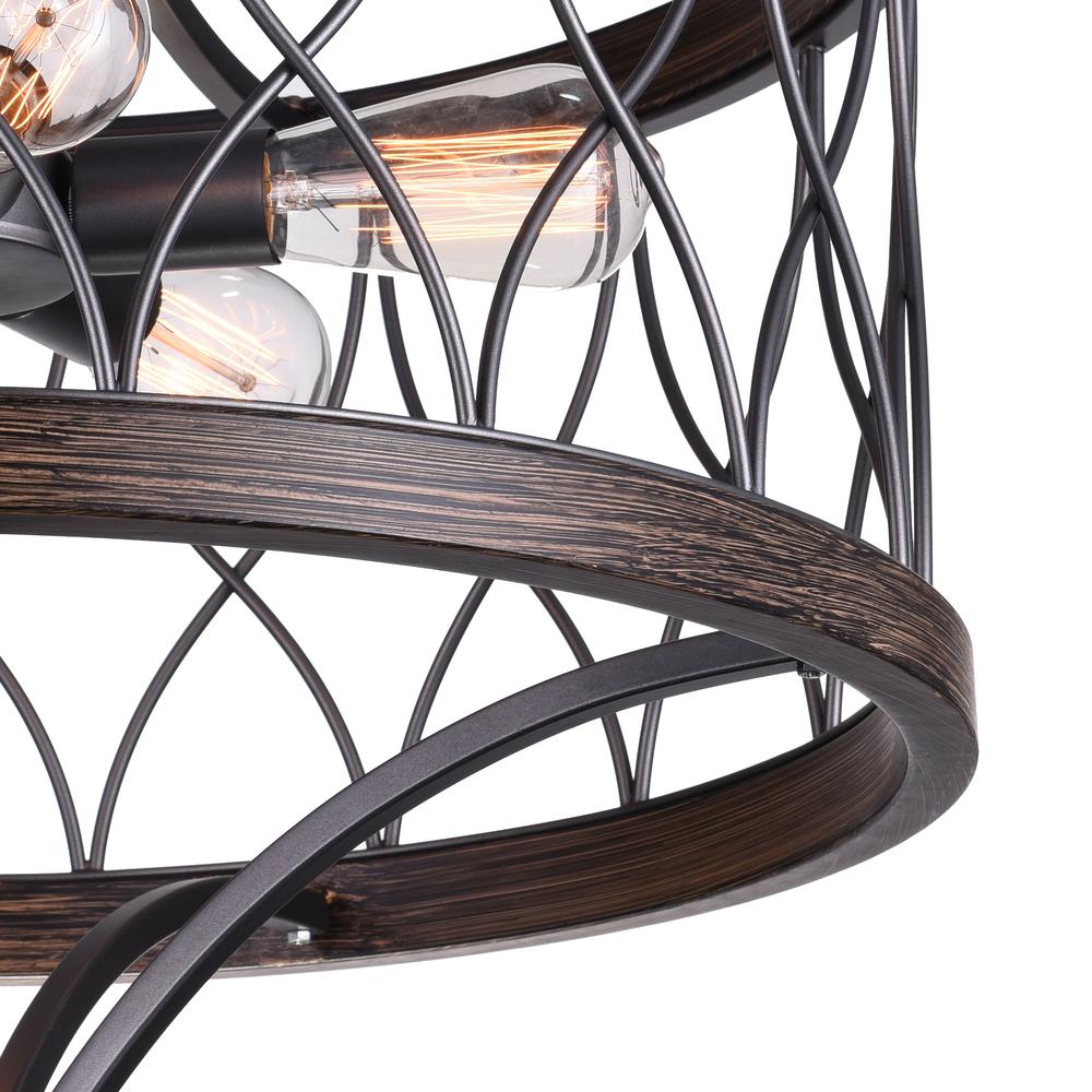 Amazon 5 Light Drum Shade Chandelier With Gun Metal Finish. Picture 5