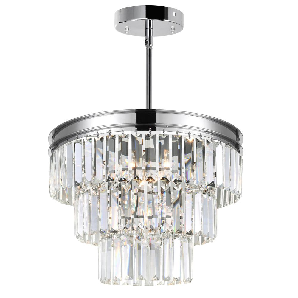Weiss 5 Light Down Chandelier With Chrome Finish. Picture 1