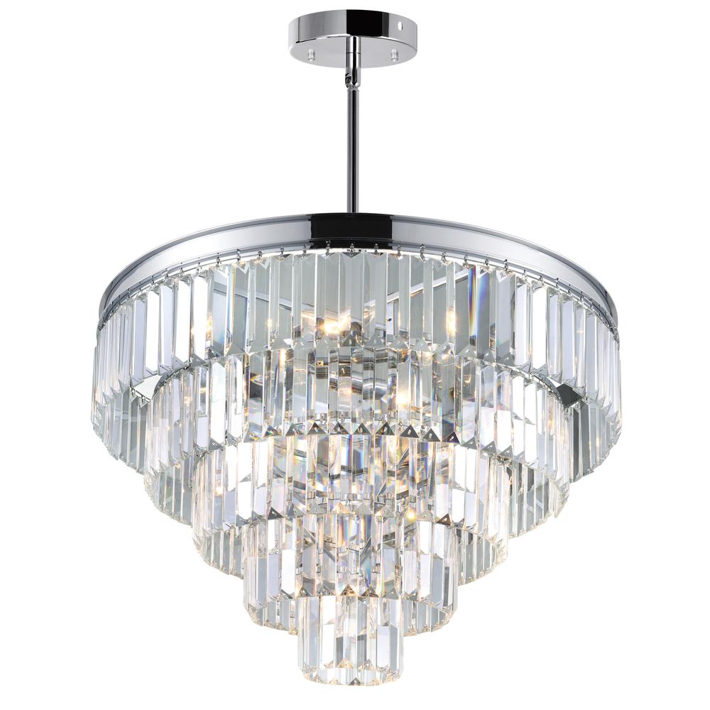 Weiss 12 Light Down Chandelier With Chrome Finish. Picture 1