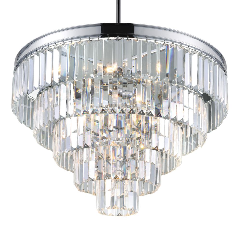 Weiss 12 Light Down Chandelier With Chrome Finish. Picture 2