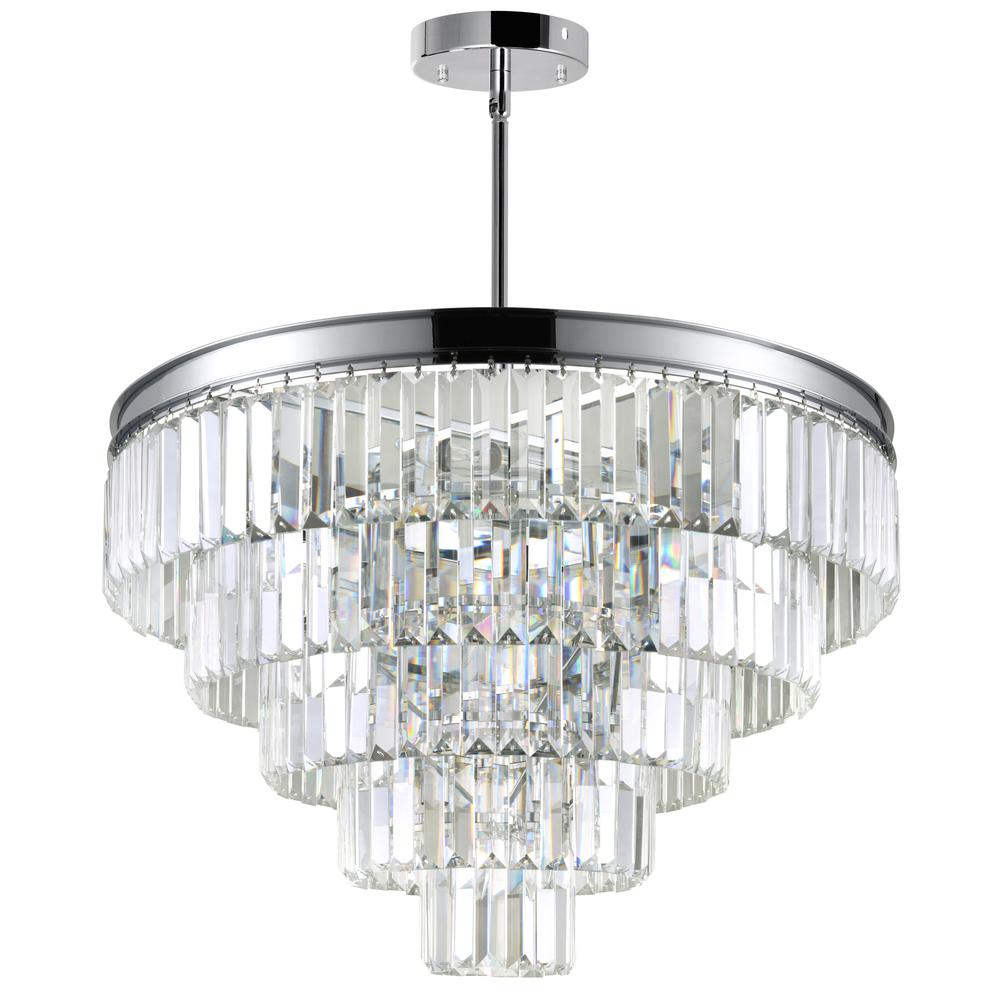 Weiss 12 Light Down Chandelier With Chrome Finish. Picture 5