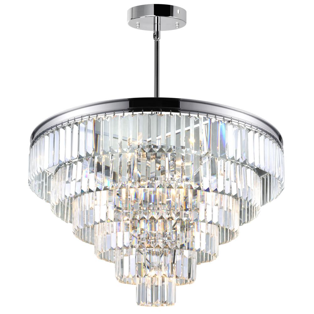 Weiss 15 Light Down Chandelier With Chrome Finish. Picture 7