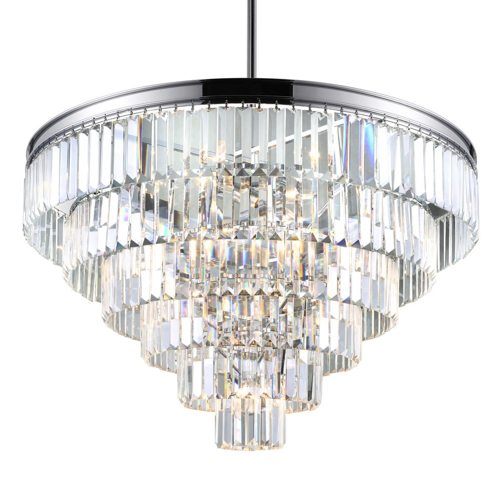 Weiss 15 Light Down Chandelier With Chrome Finish. Picture 2