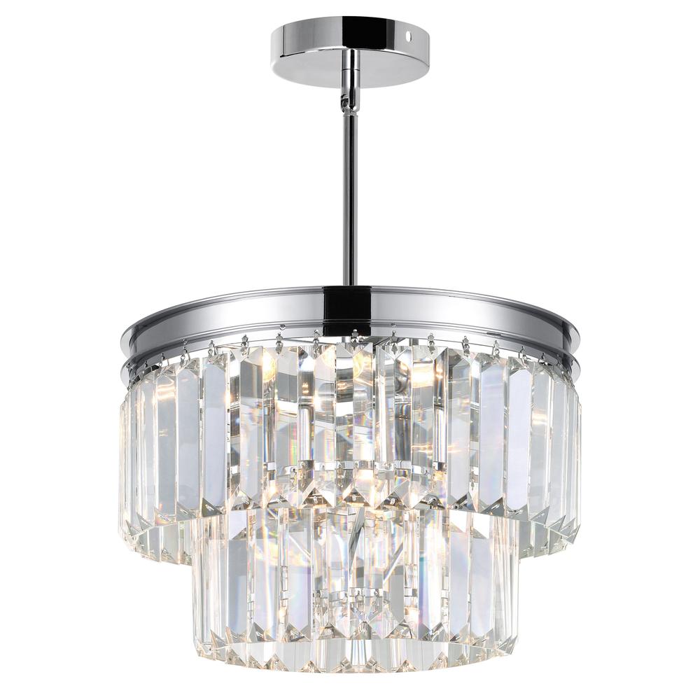 Weiss 5 Light Down Mini Chandelier With Chrome Finish. Picture 1