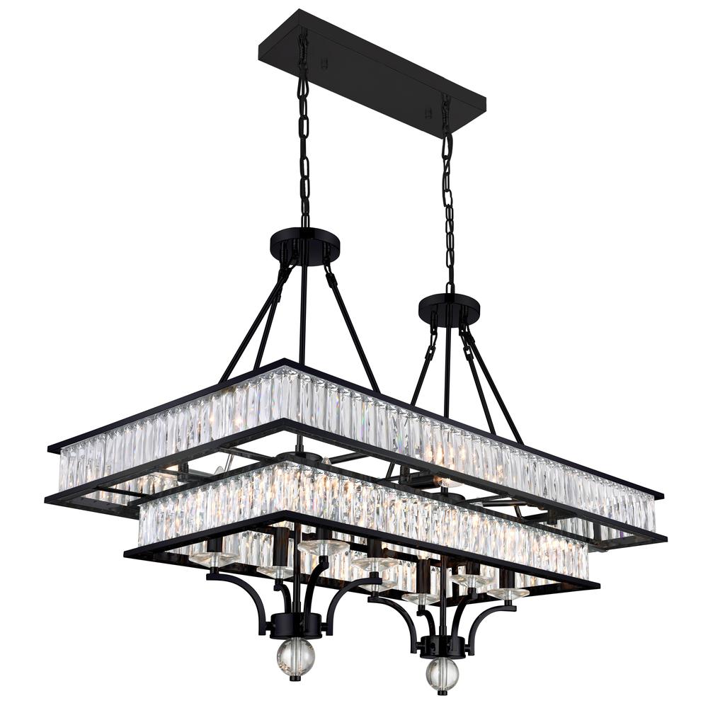 Shalia 16 Light Island Chandelier With Black Finish. Picture 1