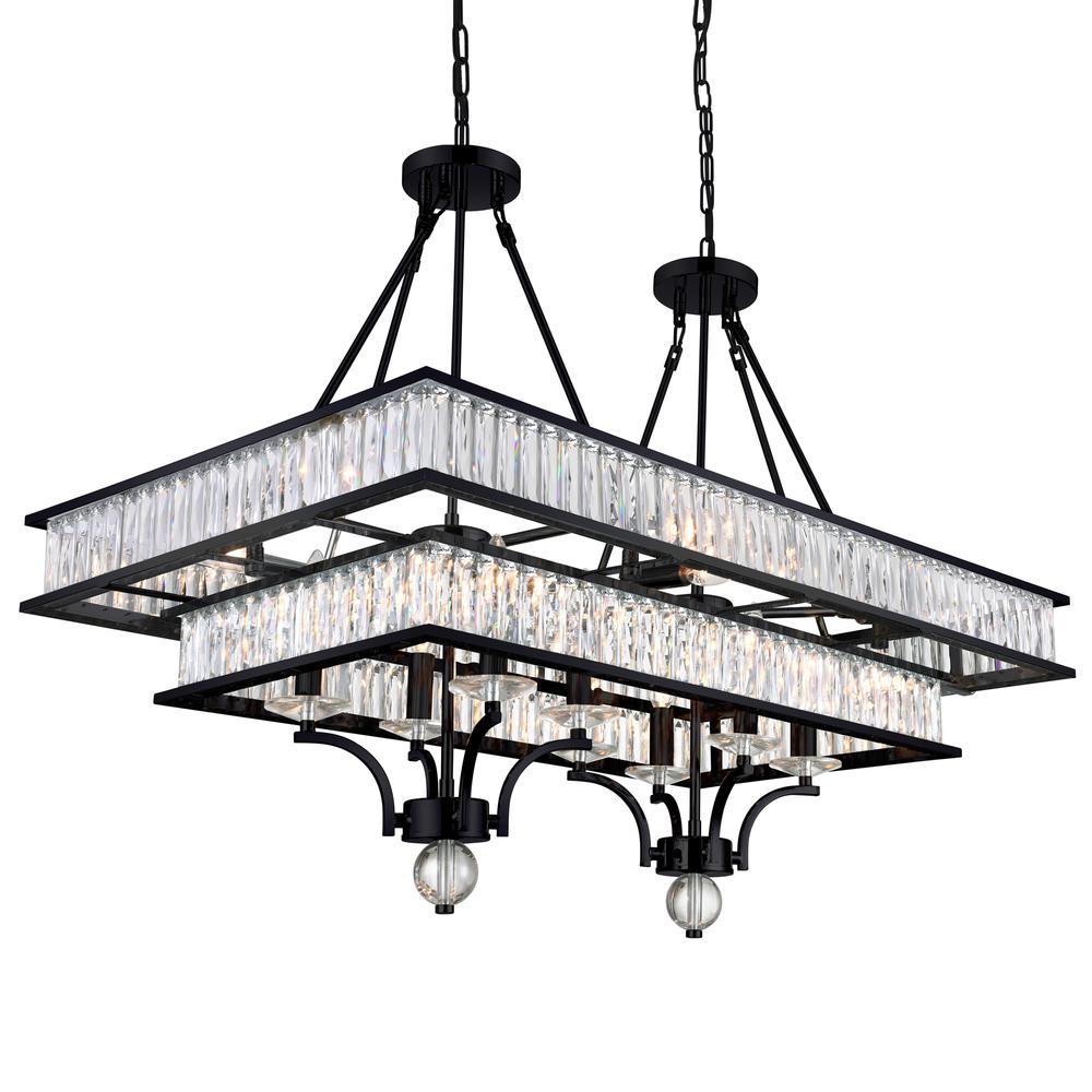 Shalia 16 Light Island Chandelier With Black Finish. Picture 2