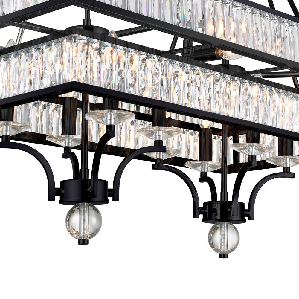 Shalia 16 Light Island Chandelier With Black Finish. Picture 6
