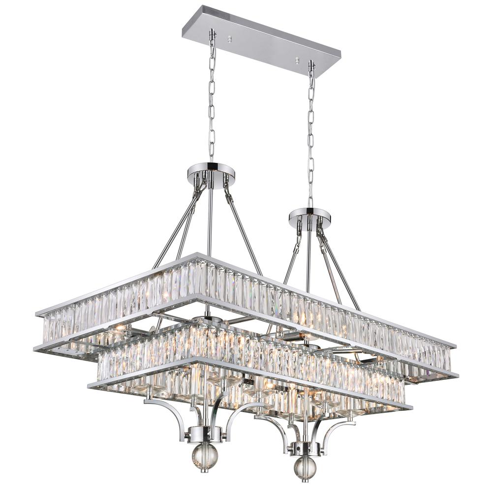 Shalia 16 Light Island Chandelier With Chrome Finish. Picture 1