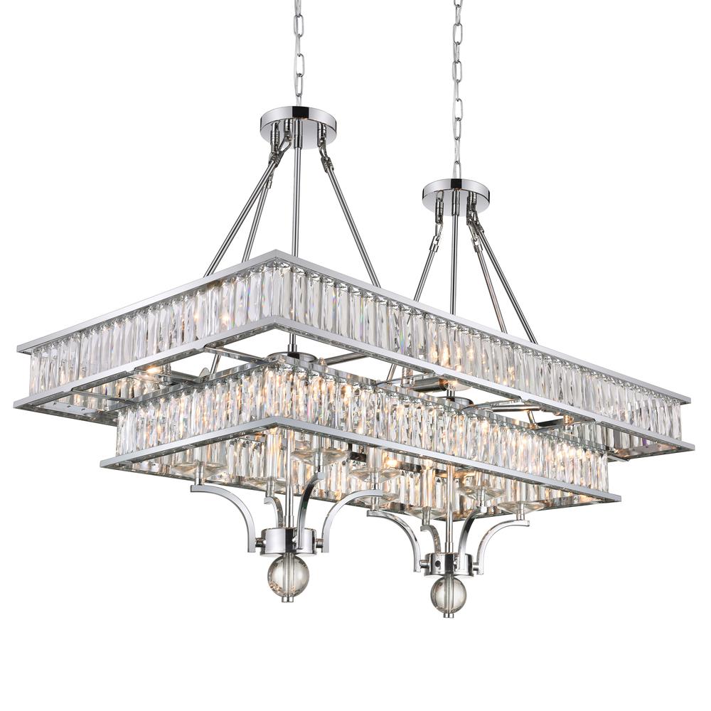 Shalia 16 Light Island Chandelier With Chrome Finish. Picture 2