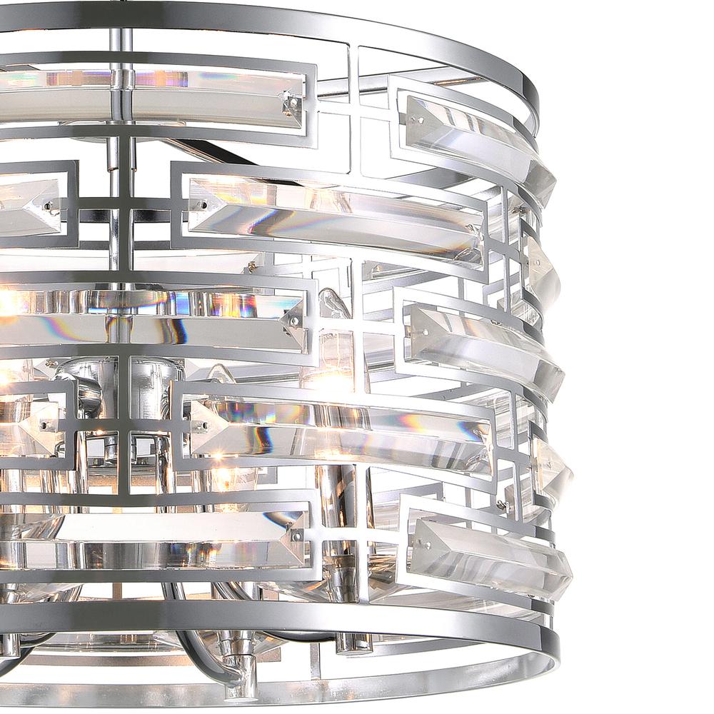 Petia 4 Light Drum Shade Chandelier With Chrome Finish. Picture 6