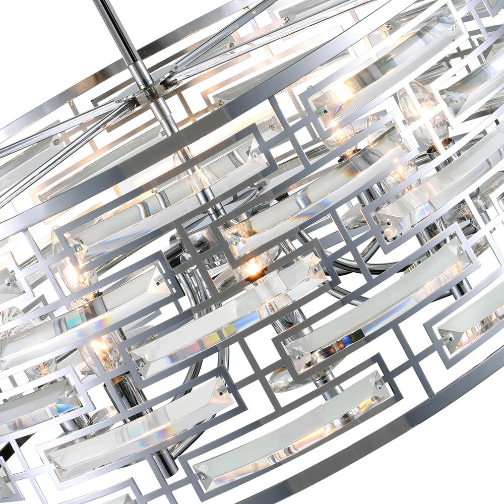 Petia 6 Light Drum Shade Chandelier With Chrome Finish. Picture 4