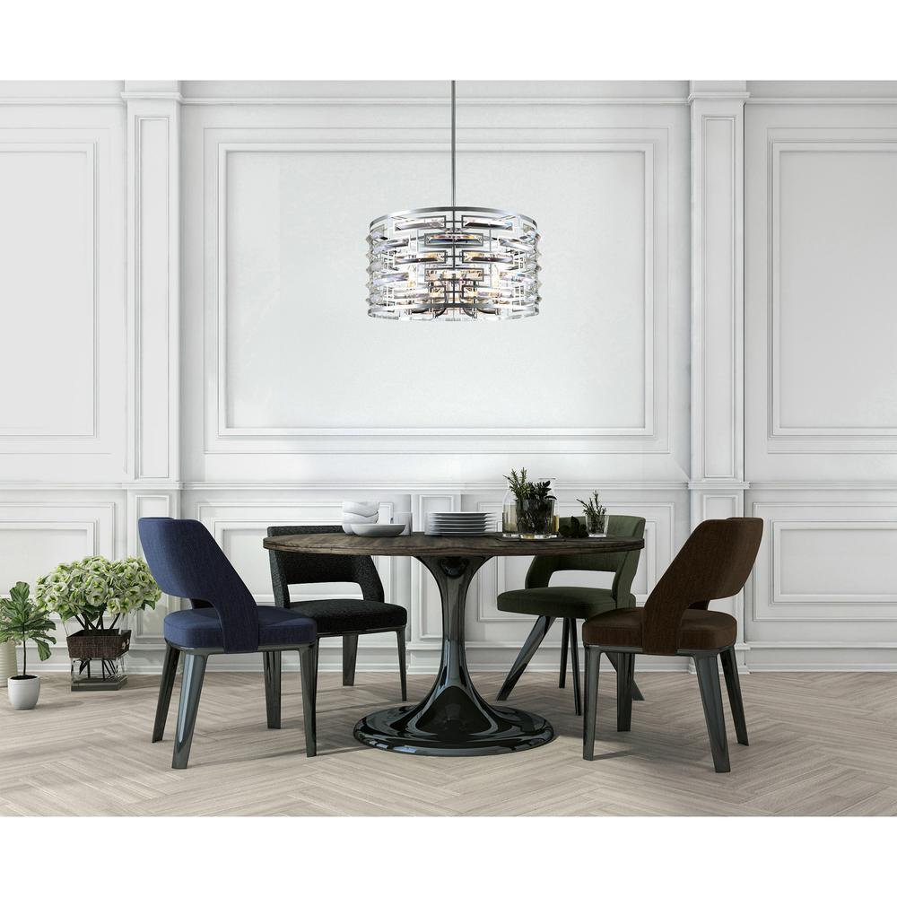 Petia 6 Light Drum Shade Chandelier With Chrome Finish. Picture 7