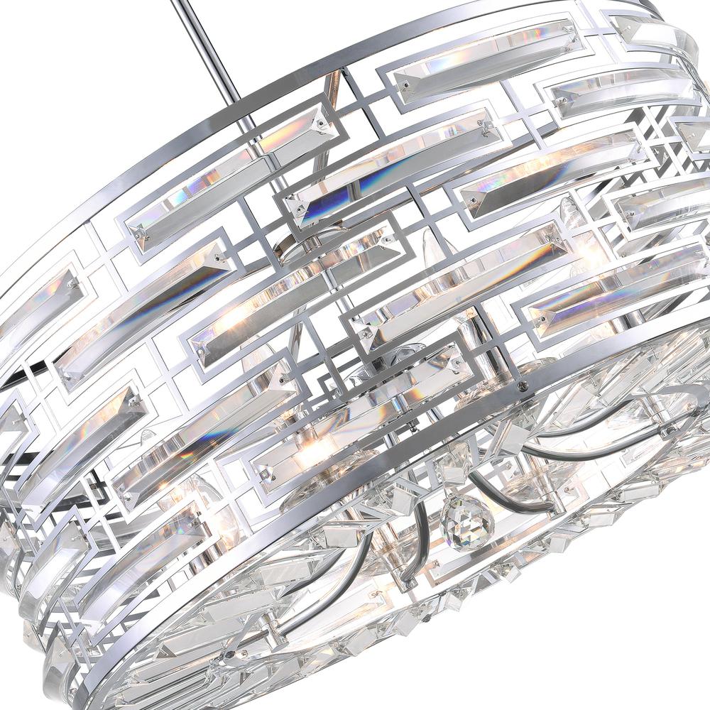 Petia 8 Light Drum Shade Chandelier With Chrome Finish. Picture 2