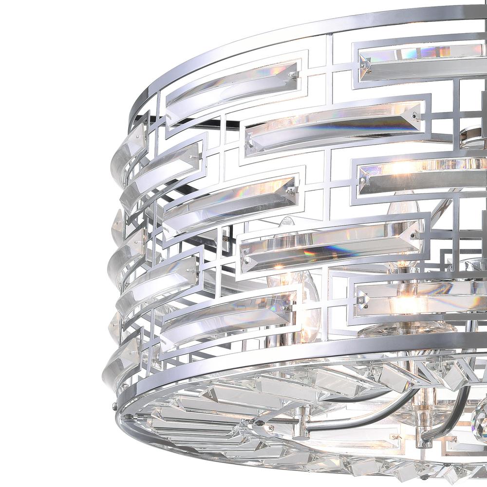 Petia 8 Light Drum Shade Chandelier With Chrome Finish. Picture 3