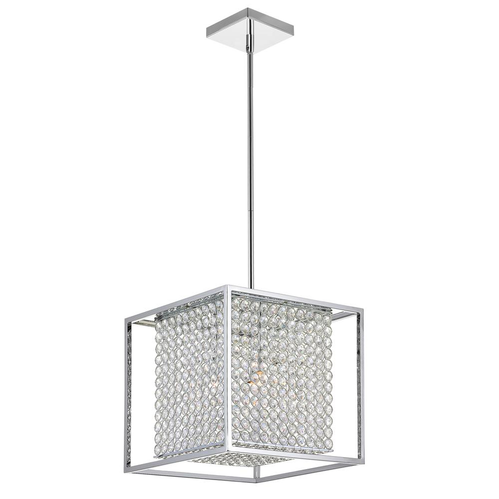 Cube 3 Light Chandelier With Chrome Finish. Picture 1