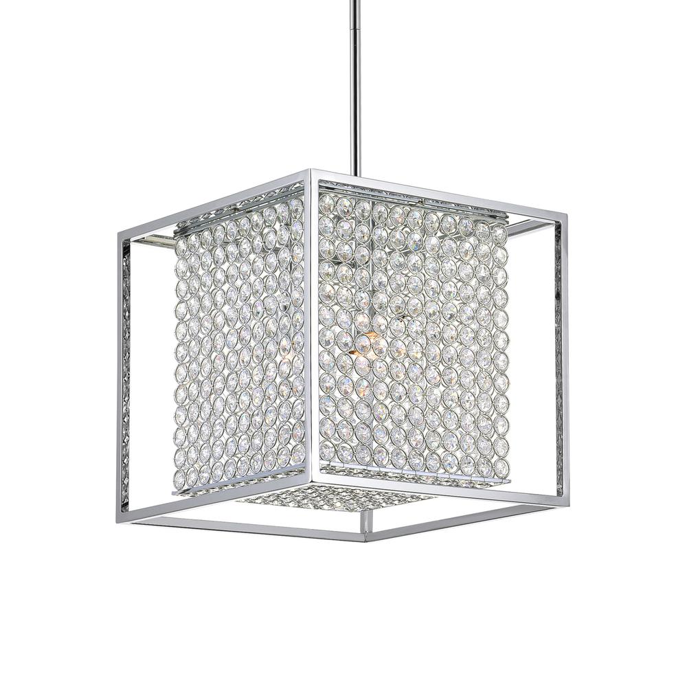 Cube 3 Light Chandelier With Chrome Finish. Picture 2