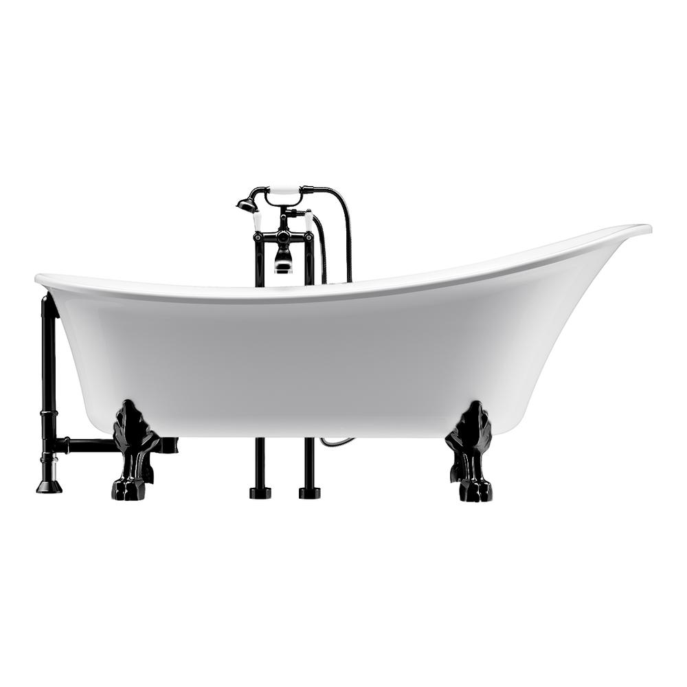 Dorya-BLK Freestanding Bathtub. Picture 1