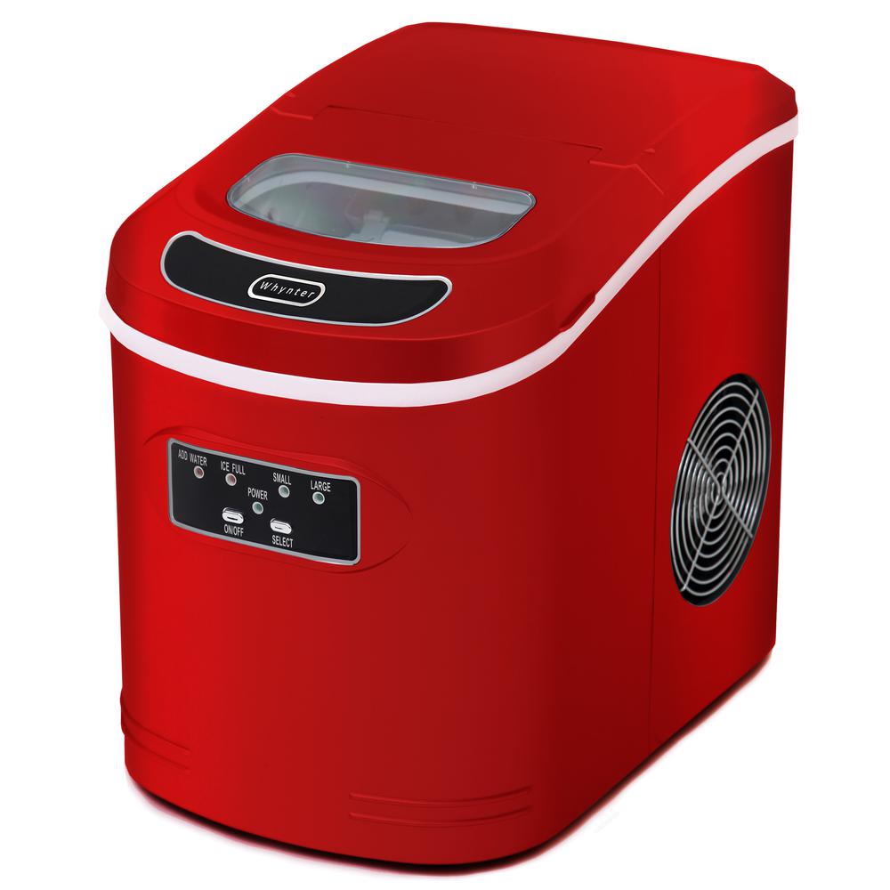 Compact Portable Ice Maker 27 lb capacity - Red. Picture 2