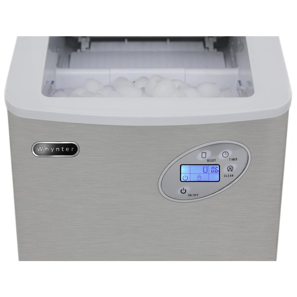 Portable Ice Maker with 49lb Capacity Stainless Steel with Water Connection. Picture 6