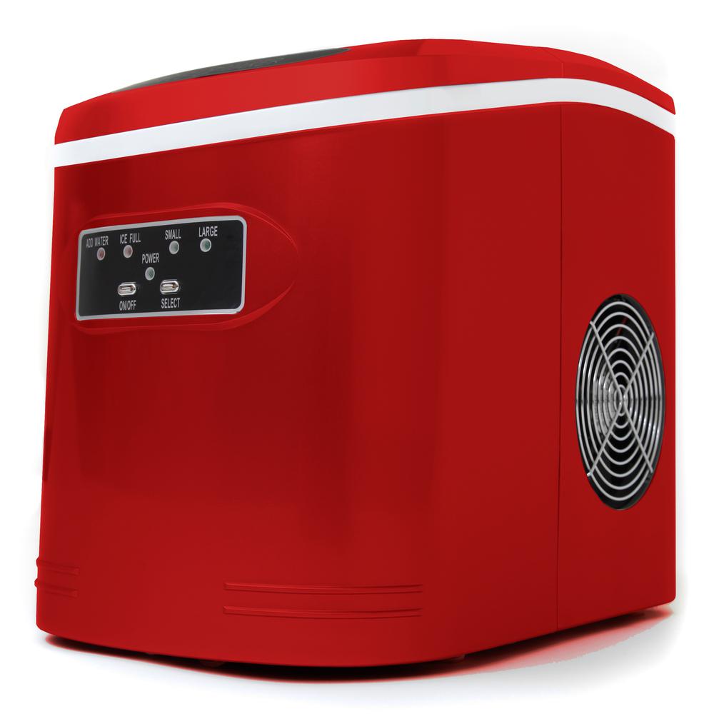 Compact Portable Ice Maker 27 lb capacity - Red. Picture 3