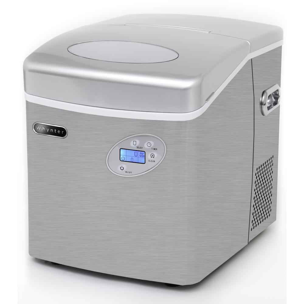 Portable Ice Maker with 49lb Capacity Stainless Steel with Water Connection. Picture 1