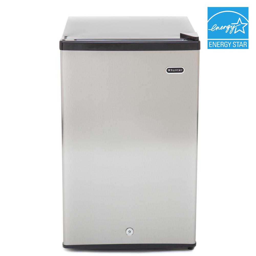 2.1 cu. ft. Energy Star Stainless Steel Upright Freezer with Lock. Picture 1