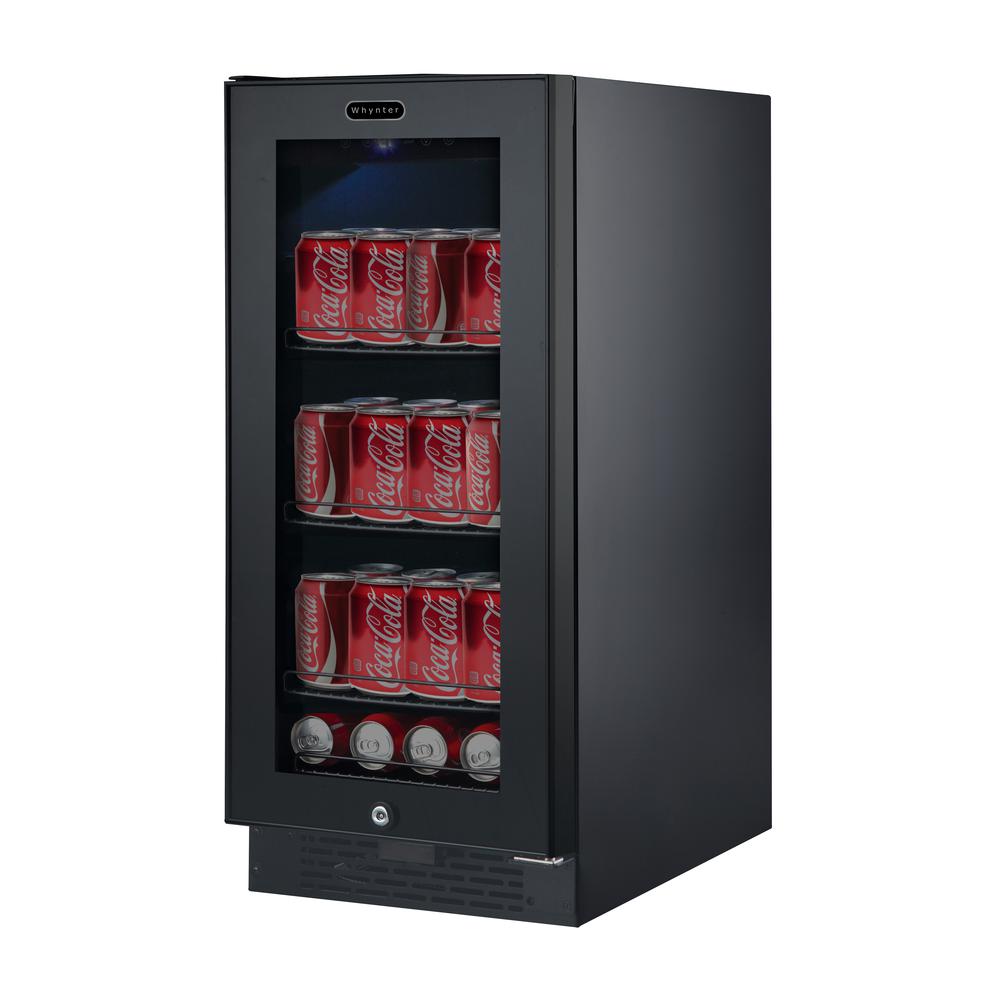 Built-in Black Glass 80-can capacity 3.4 cu ft. Beverage Refrigerator. Picture 4