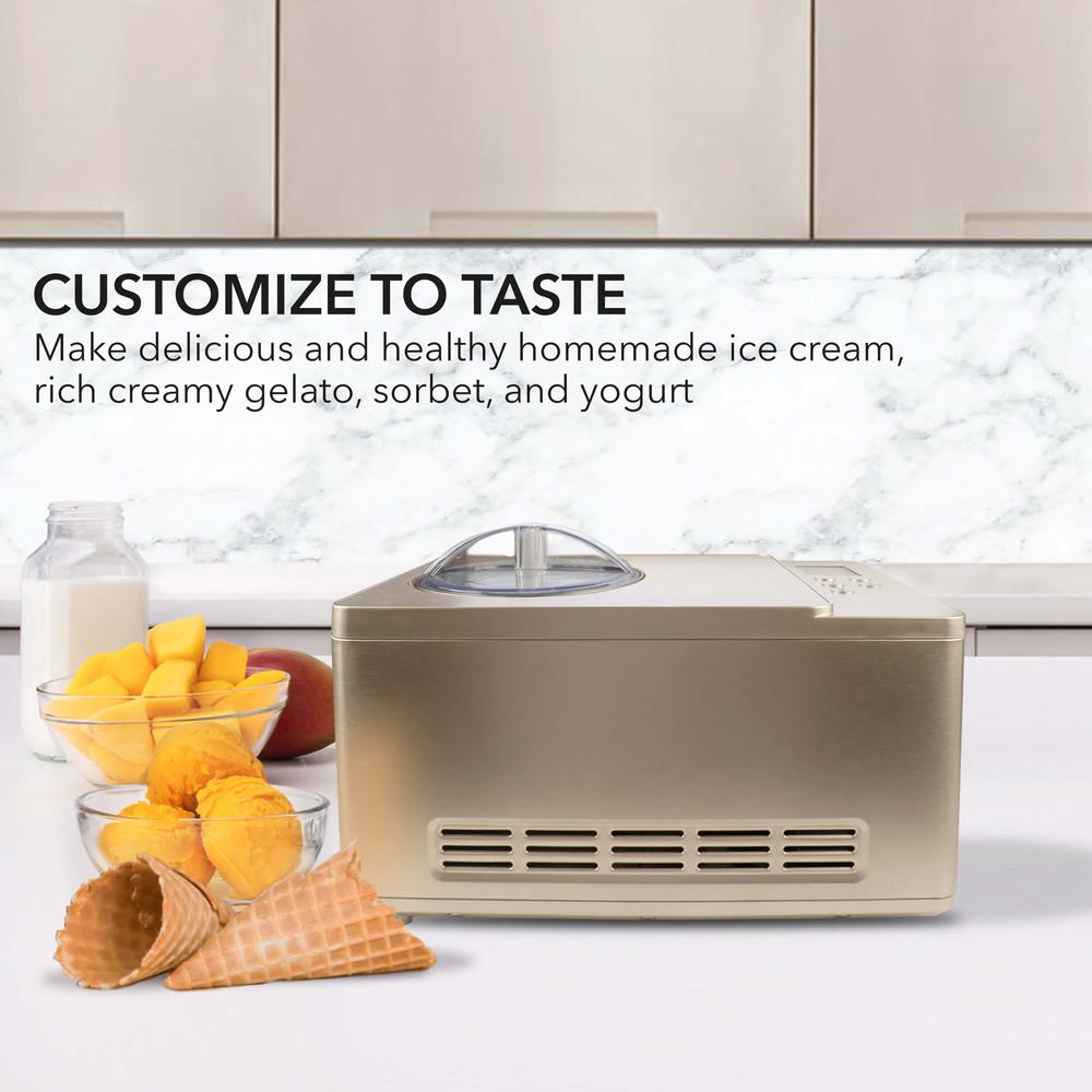 Ice Cream Maker 2 Quart Capacity Stainless Steel Bowl & Yogurt Function. Picture 6