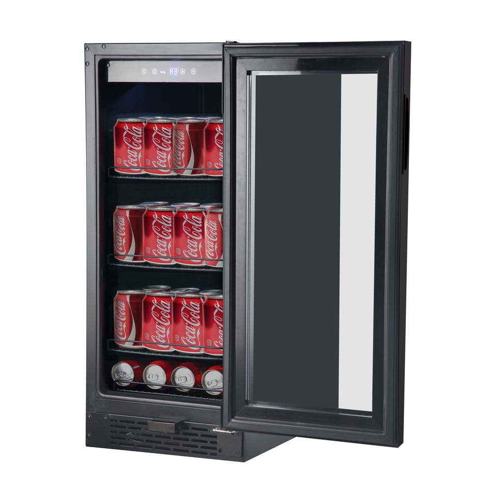 Built-in Black Glass 80-can capacity 3.4 cu ft. Beverage Refrigerator. Picture 6