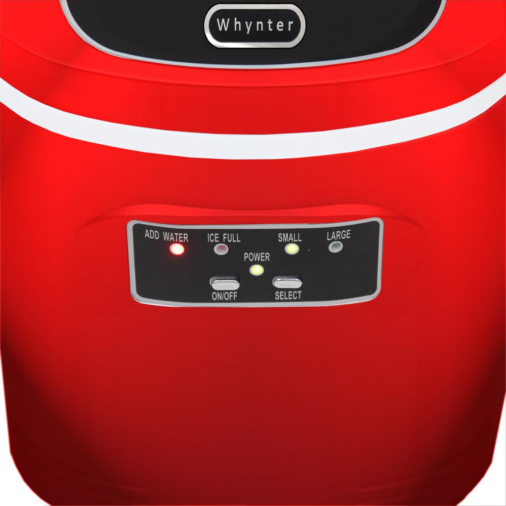 Compact Portable Ice Maker 27 lb capacity - Red. Picture 5