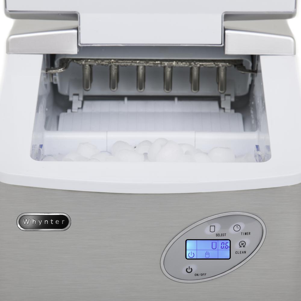 Portable Ice Maker with 49lb Capacity Stainless Steel with Water Connection. Picture 3