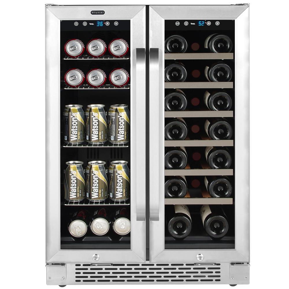 BWB-2060FDS 24″ Built-In French Door Dual Zone 20 Bottle Wine Refrigerator. Picture 1