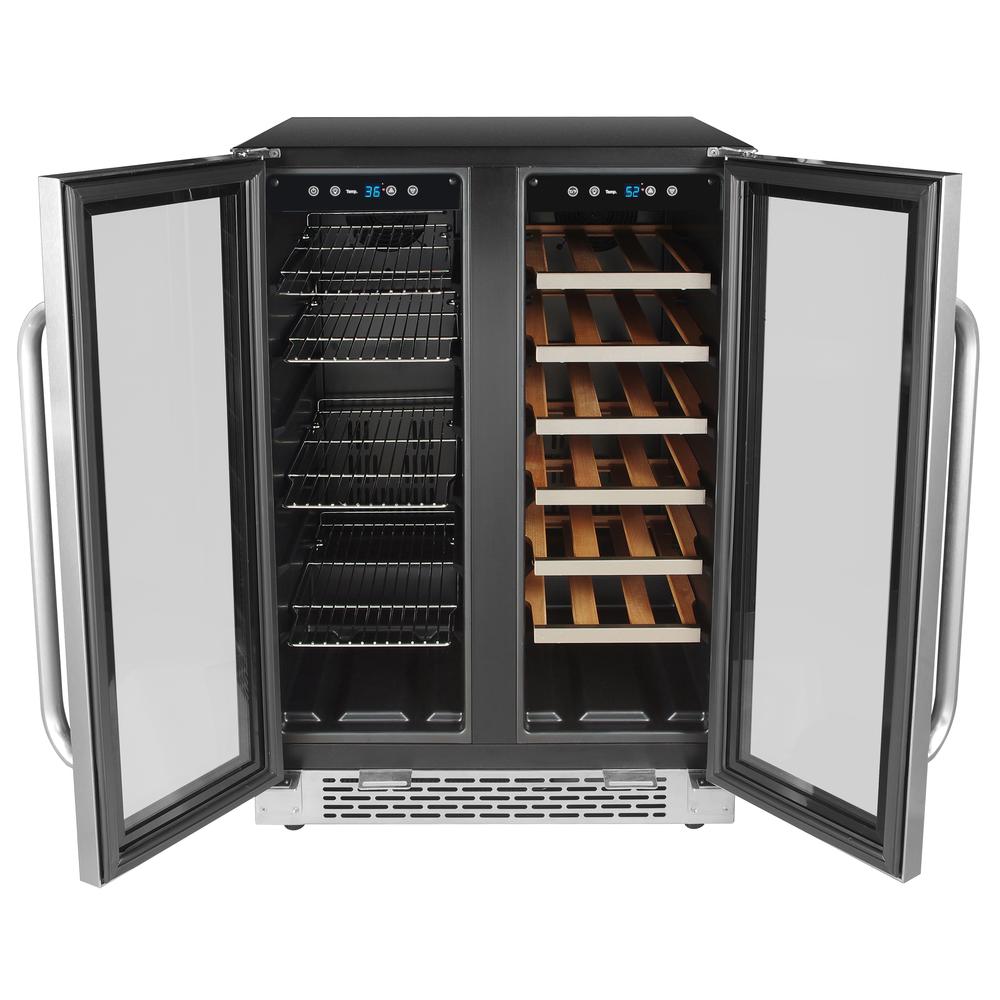 BWB-2060FDS 24″ Built-In French Door Dual Zone 20 Bottle Wine Refrigerator. Picture 2