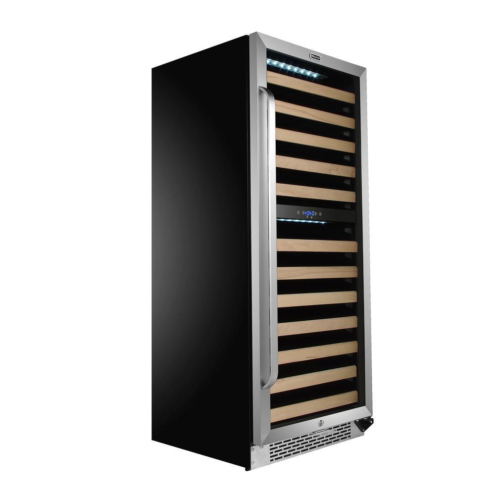 92 Bottle Built-in Stainless Steel Dual Zone Compressor Wine Refrigerator. Picture 3