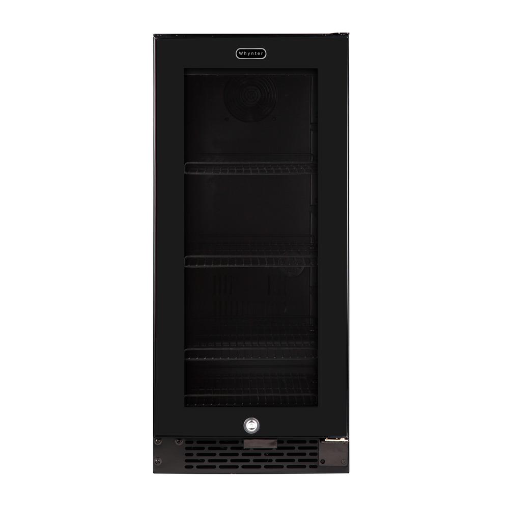 Built-in Black Glass 80-can capacity 3.4 cu ft. Beverage Refrigerator. Picture 2
