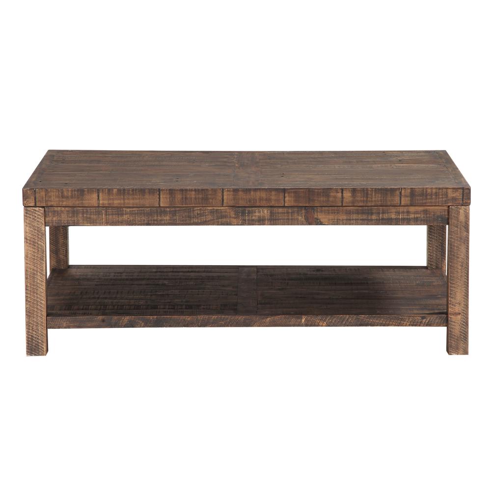 Craster Reclaimed Wood Rectangular Coffee Table in Smoky Taupe. Picture 4