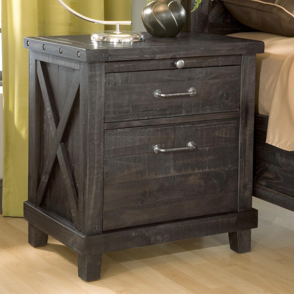 Yosemite Solid Wood Nightstand in Cafe. Picture 1