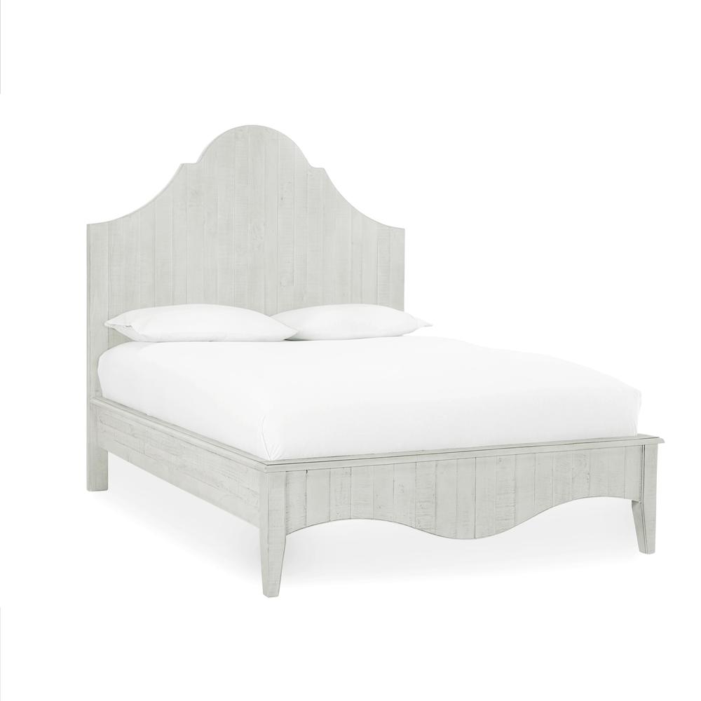 Ella Solid Wood Scroll Bed in White Wash. Picture 2