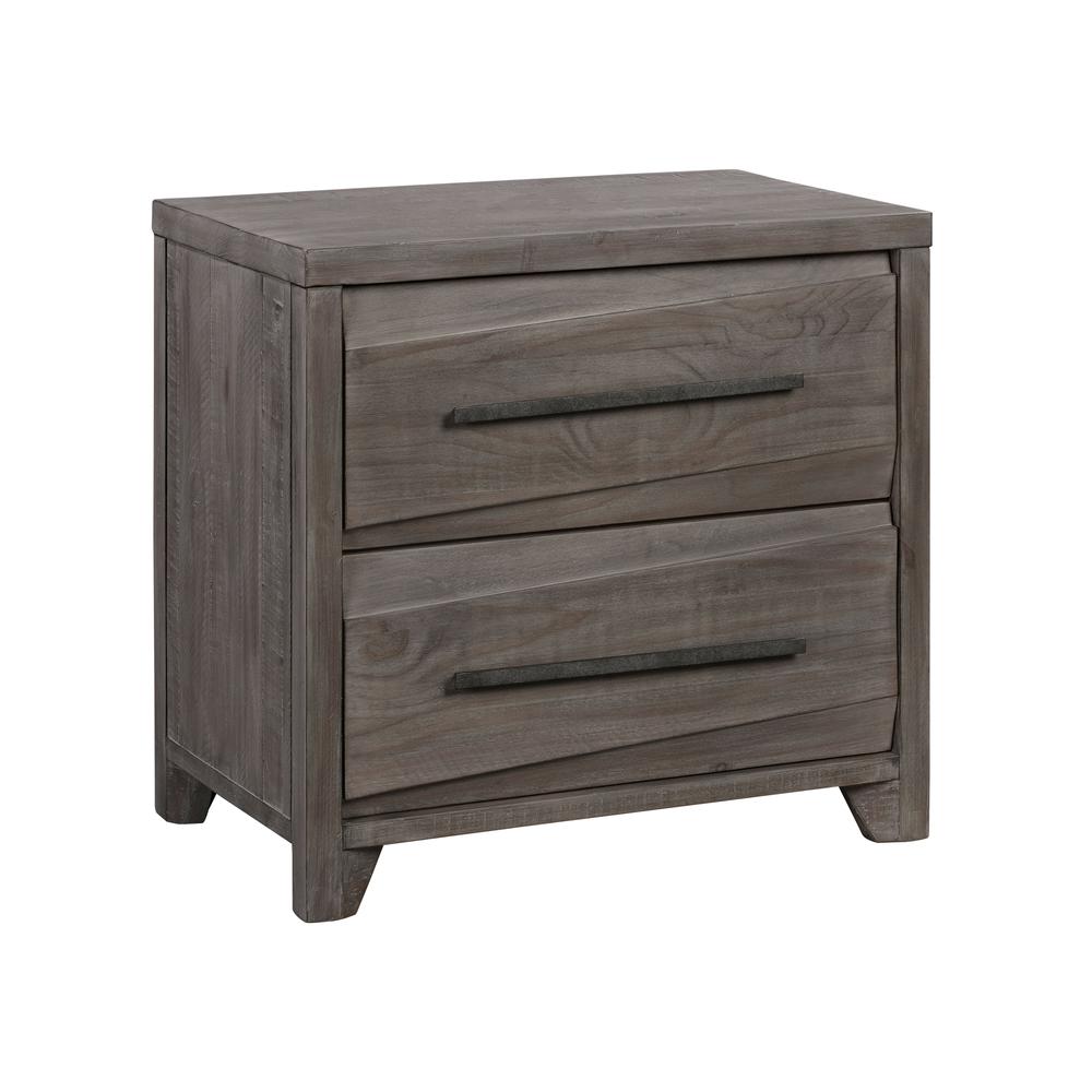 Hearst Solid Wood Two Drawer Nighstand in Sahara Tan. Picture 3