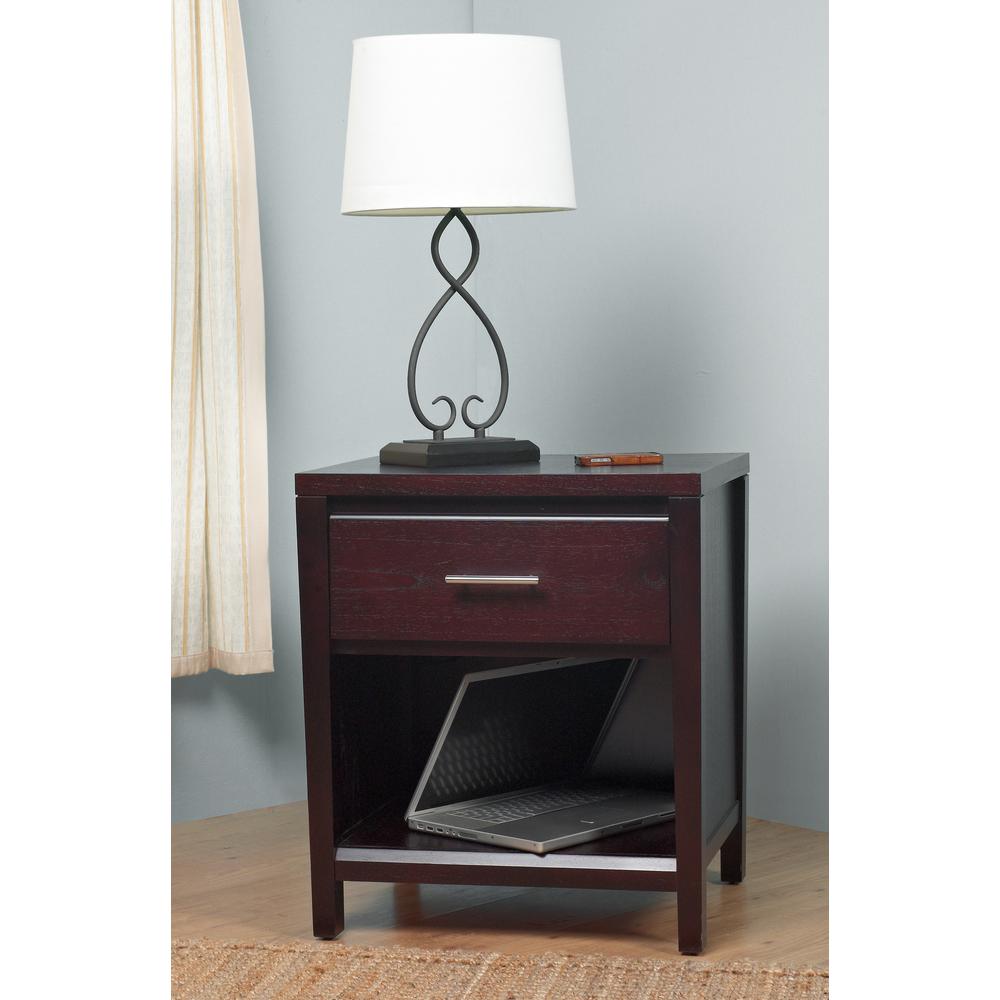 Nevis One Drawer Nightstand in Espresso. Picture 5